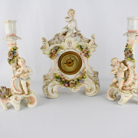 19th Century Three Piece Clock Garniture