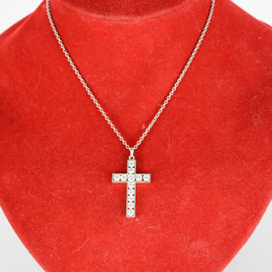 Silver Cross on Silver Necklace