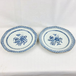Pair of Late 18th/ Early 19th Century Delft Plates