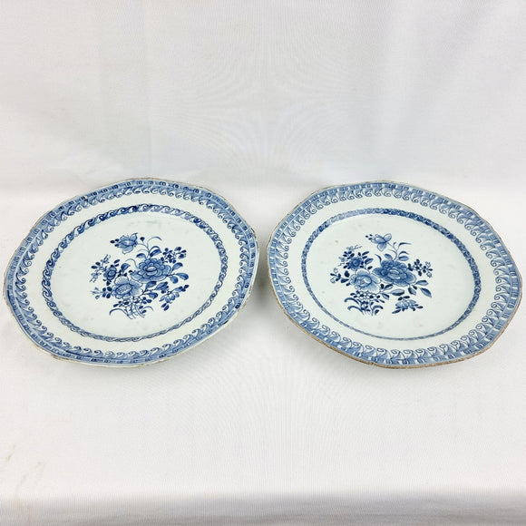 Pair of Late 18th/ Early 19th Century Delft Plates