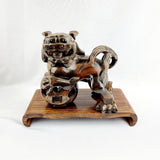 Pair of Carved Wooden Dogs of Foo