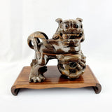 Pair of Carved Wooden Dogs of Foo