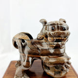 Pair of Carved Wooden Dogs of Foo