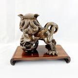 Pair of Carved Wooden Dogs of Foo