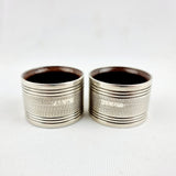 Silver Pair of Napkin Rings by J. Gloster