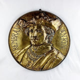 Large Copper Plaque Rembrant Vanryn.