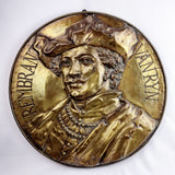 Large Copper Plaque Rembrant Vanryn.