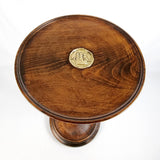 Antique Mahogany Wine Table with Brass Inlay