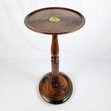 Antique Mahogany Wine Table with Brass Inlay