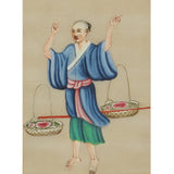 Pair of Chinese Rice Paper Watercolour Paintings