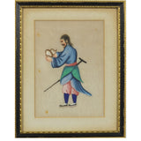 Pair of Chinese Rice Paper Watercolour Paintings