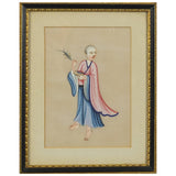 Pair of Chinese Watercolour Rice Paper Paintings