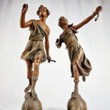 Pair of Art Nouveau French Spelter Figures