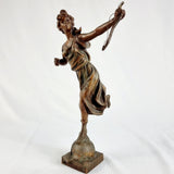 Pair of Art Nouveau French Spelter Figures