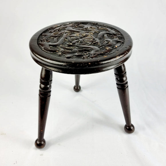 Antique Celtic Designed Milking Stool