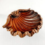 Carved Mahogany Clam Shell