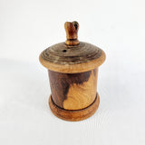 Antique Lignum Vitae String Box with Turned Wooden Bowl
