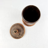 Antique Lignum Vitae String Box with Turned Wooden Bowl