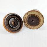 Antique Lignum Vitae String Box with Turned Wooden Bowl