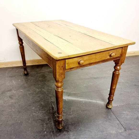 Antique Pine and Mahogany Kitchen Table