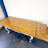 Antique French Parquet Drawer Leaf Dinning Table
