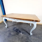 Antique French Parquet Drawer Leaf Dinning Table