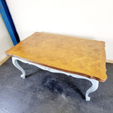 Antique French Parquet Drawer Leaf Dinning Table