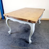 Antique French Parquet Drawer Leaf Dinning Table