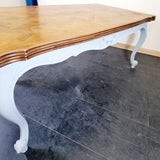 Antique French Parquet Drawer Leaf Dinning Table