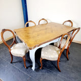 Antique French Parquet Drawer Leaf Dinning Table