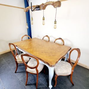 Antique French Parquet Drawer Leaf Dinning Table