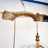 Antique Double Ox Yoke Converted to a Ceiling Light