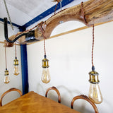 Antique Double Ox Yoke Converted to a Ceiling Light