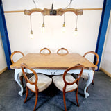 Antique French Parquet Drawer Leaf Dinning Table