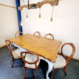 Antique French Parquet Drawer Leaf Dinning Table