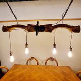 Antique Double Ox Yoke Converted to a Ceiling Light