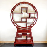 Red Chinese Laquered shelving Unit