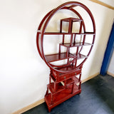 Red Chinese Laquered shelving Unit