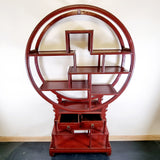 Red Chinese Laquered shelving Unit