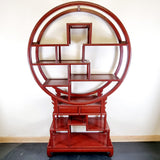 Red Chinese Laquered shelving Unit