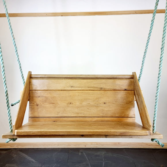 Antique Pitch Pine Church Pew Swing bench