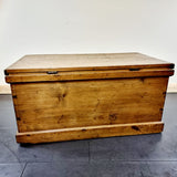 Antique 19th Century Pitch Pine Carpenters Trunk