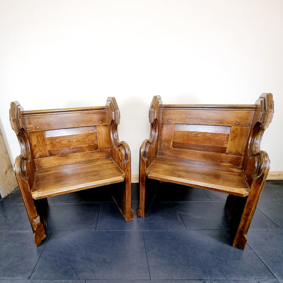 Pair of Church Pew Alter Chairs