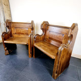 Pair of Church Pew Alter Chairs