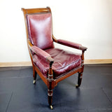 Antique Anglo Indian Rosewood and Leather Campaign Chair