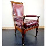 Antique Anglo Indian Rosewood and Leather Campaign Chair