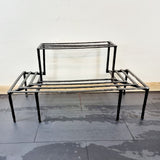 Black Painted Cast-Iron Two Tier Victorian Pot Stand