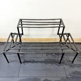 Black Painted Cast-Iron Two Tier Victorian Pot Stand