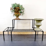 Black Painted Cast-Iron Two Tier Victorian Pot Stand