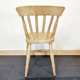 Set of Four elm farmhouse chairs all have signs of being used with the odd marks on each chair. All four chairs are strong and sturdy ready to be used straight away. They could do with a little tlc but are great chairs.  Measures: Height 86.5cm, Width 52cm, Depth 51cm, seat height 47.5cm. Showing back angle